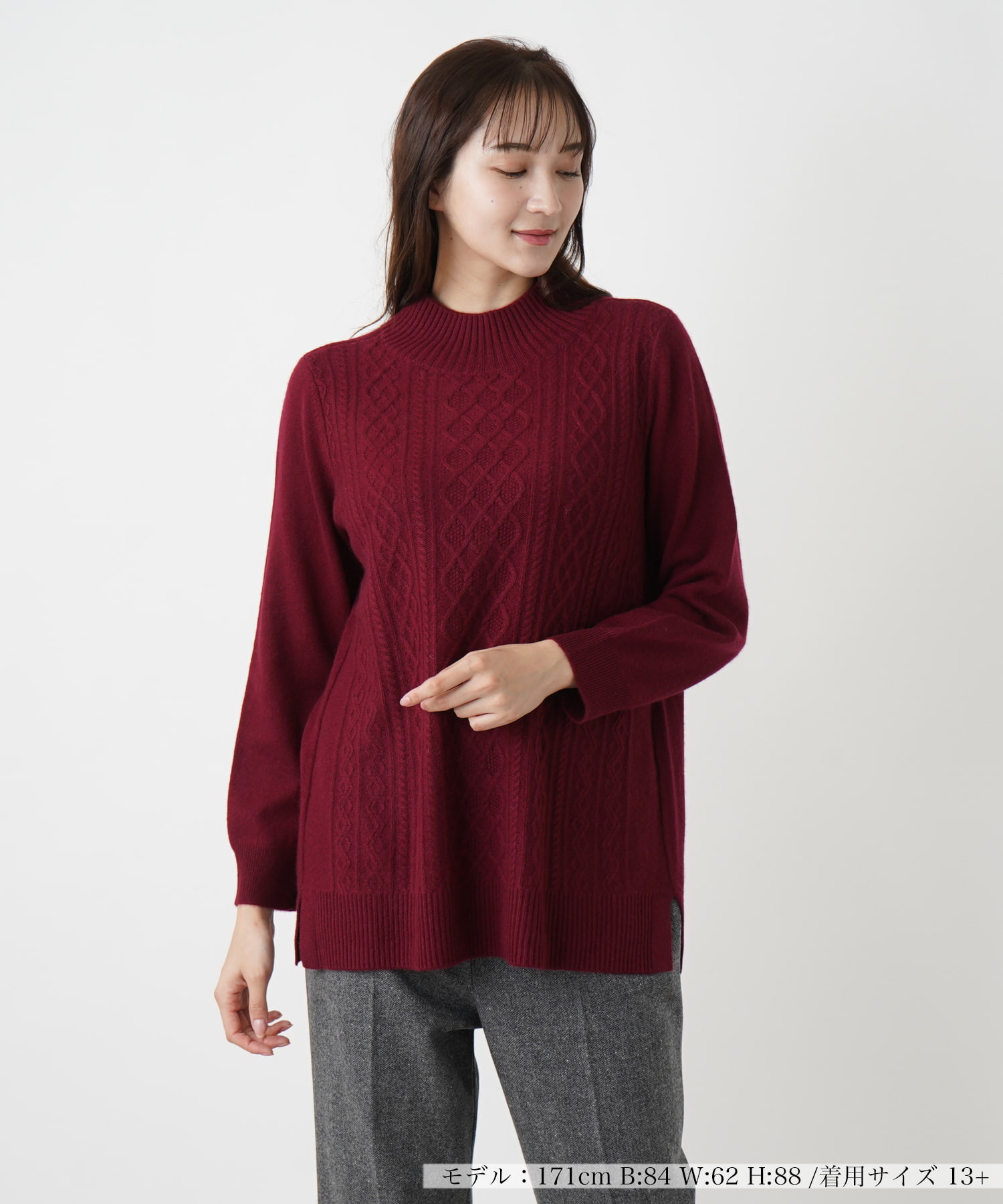 カシミヤハイネックニット【Leilian WHITE LABEL】 -｜Leilian 