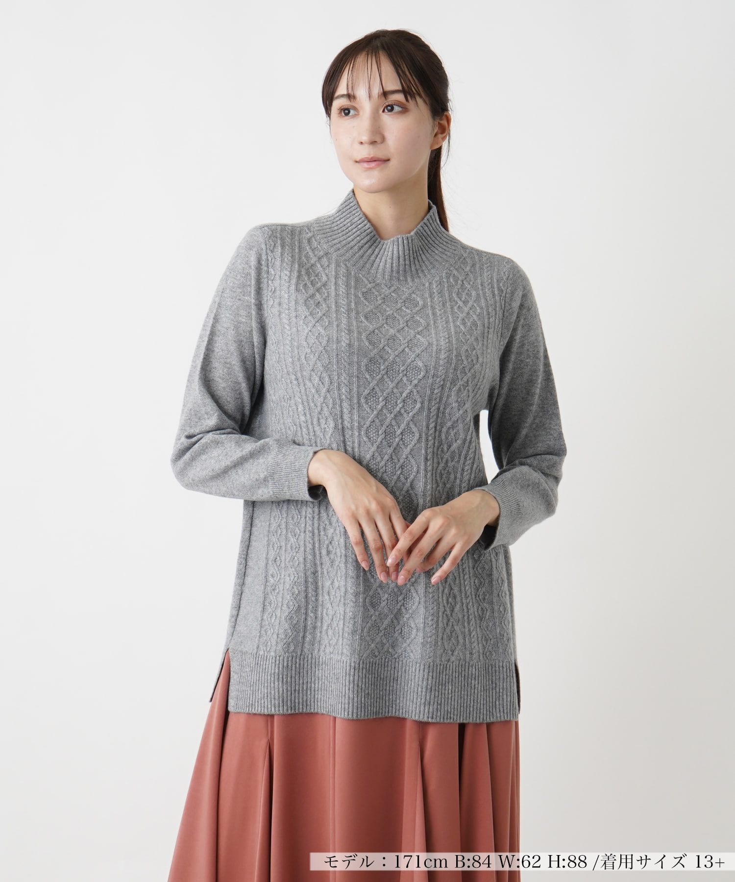 カシミヤハイネックニット【Leilian WHITE LABEL】 -｜Leilian 