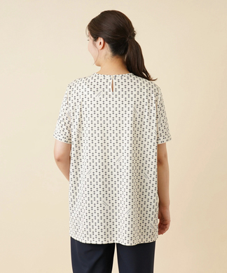 新品タグ付きレリアンROCHAS サラッと涼しい半袖チュニックカットソー