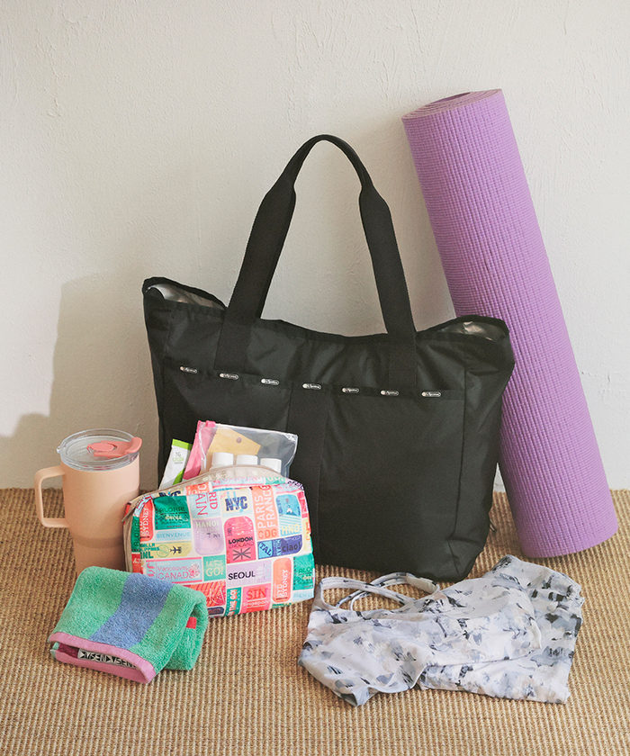 GYM TOTE BAGブラック C（トートバッグ）｜LeSportsac