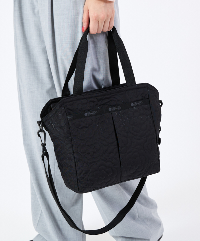 【新品】LeSportsac 2wayトートバッグ パフィーブロッサムズ 黒 SMALL EVER TOTEパフィーブロッサムズ(トートバッグ