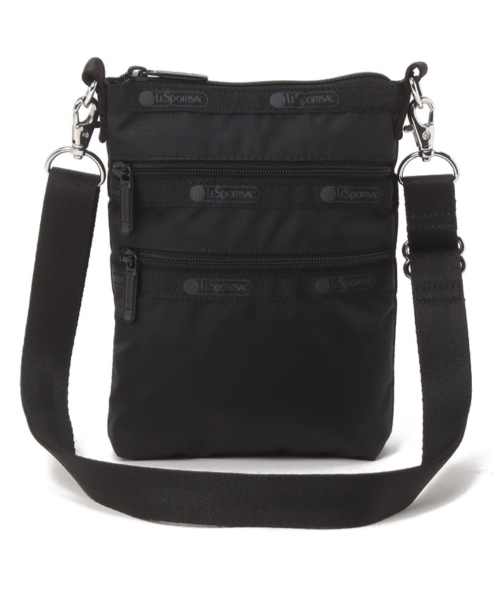 3 ZIP CROSSBODYリサイクルドブラックJP（ミニバッグ）｜LeSportsac 