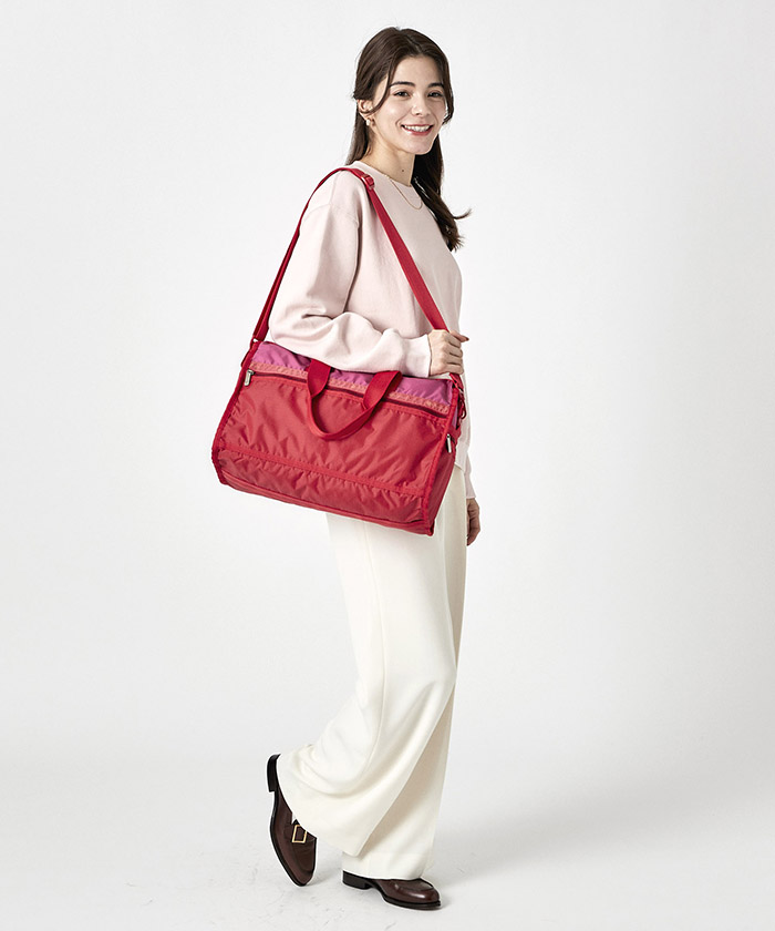 DELUXE MED WEEKENDERカラーブロックレッド（ボストンバッグ 