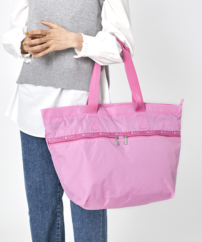 CARLIN ZIP TOP TOTE BAGフューシャピンク（トートバッグ