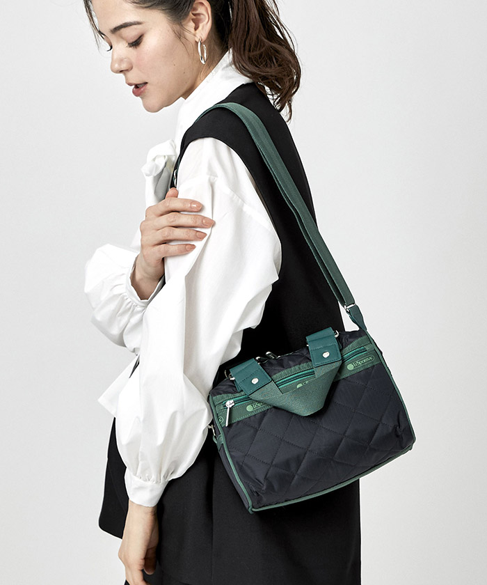 MINI SATCHEL BAGディープネイビーキルト（ハンドバッグ）｜LeSportsac 