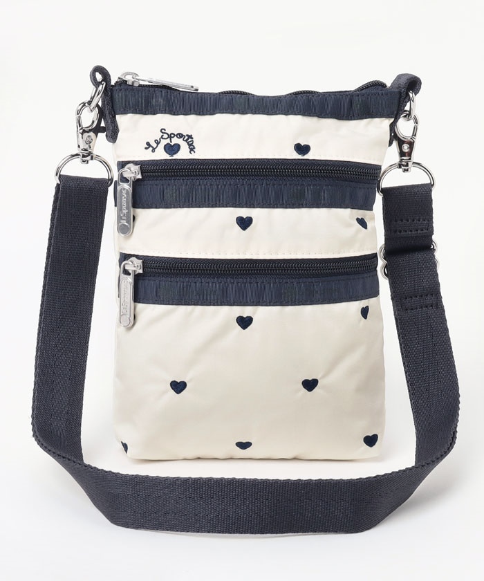 3 ZIP CROSSBODYネイビースイスハート（ミニバッグ）｜LeSportsac 