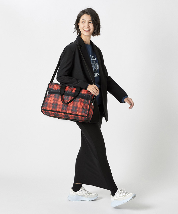 DELUXE MED WEEKENDERレッドタータン（ボストンバッグ）｜LeSportsac 