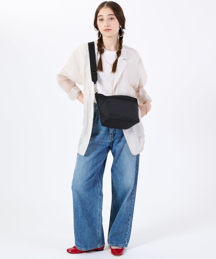 【極美品】【現行完売品】レスポートサック　スモールバケットバッグ　ショルダー❤️ SMALL BUCKET BAGリサイクルドブラックJP（クロスボディ