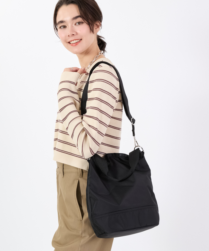 CONVERTIBLE BUCKET BAGリサイクルドブラックJP（クロスボディ