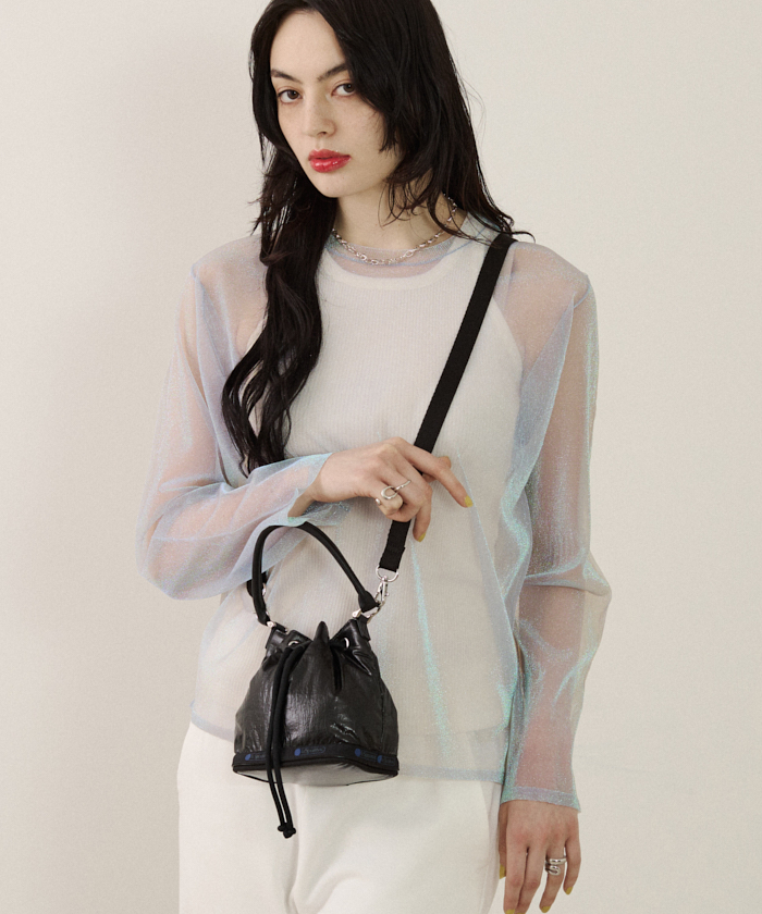 SM DRAWSTRING BAGアストロブラック（ミニバッグ）｜LeSportsac