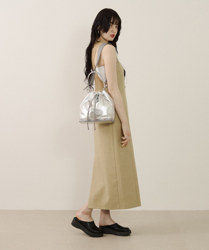 MED DRAWSTRING BAGアストロシルバー（クロスボディ/ショルダー