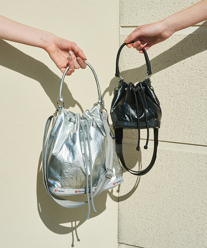 MED DRAWSTRING BAGアストロシルバー（クロスボディ/ショルダー
