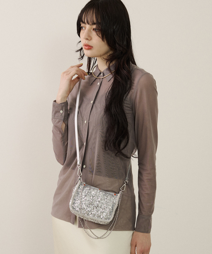 2WAY CHAIN MINI BAGコズミックシルバー（ミニバッグ