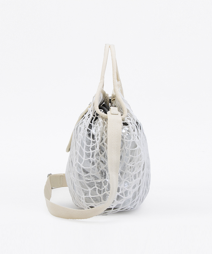 SM NET SHOULDER BAGフィッシュネットシルバーホイル（クロス