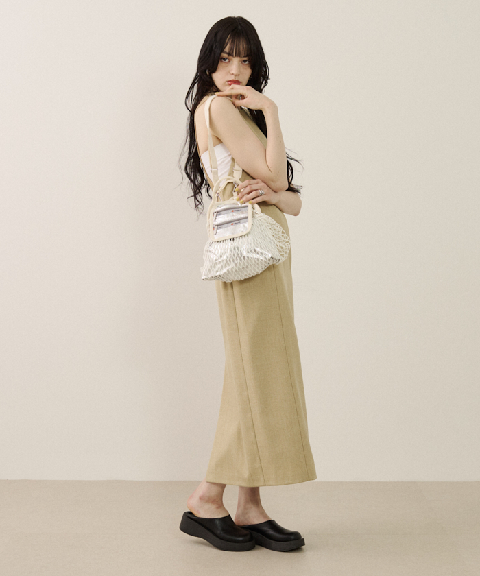SM NET SHOULDER BAGフィッシュネットシルバーホイル（クロス