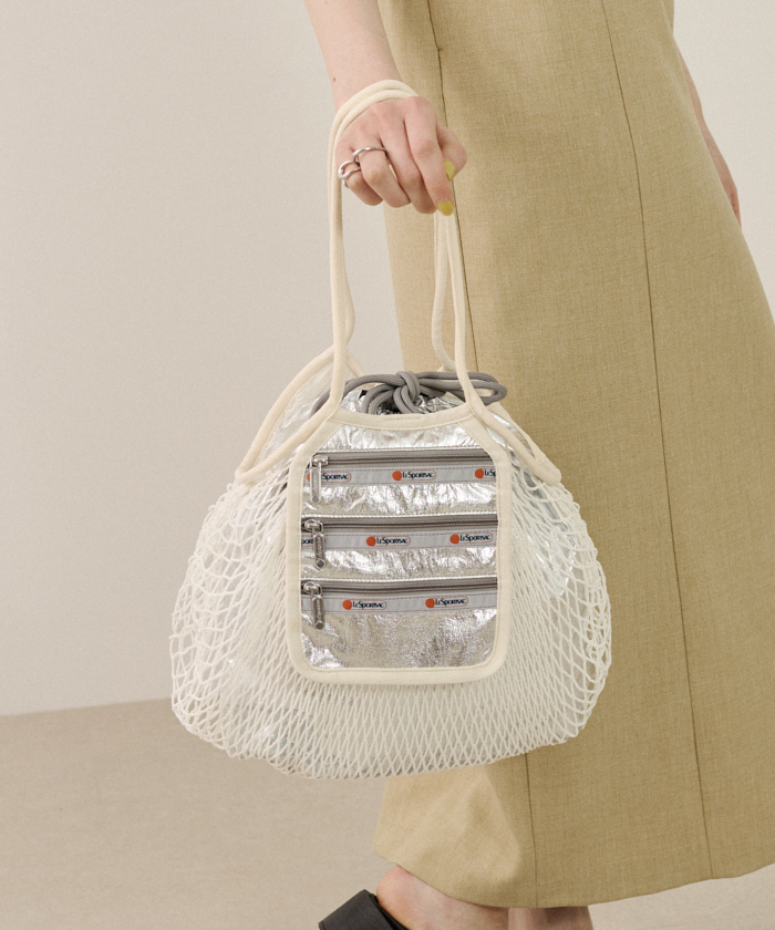 MED NET TOTE BAGフィッシュネットシルバーホイル（トートバッグ