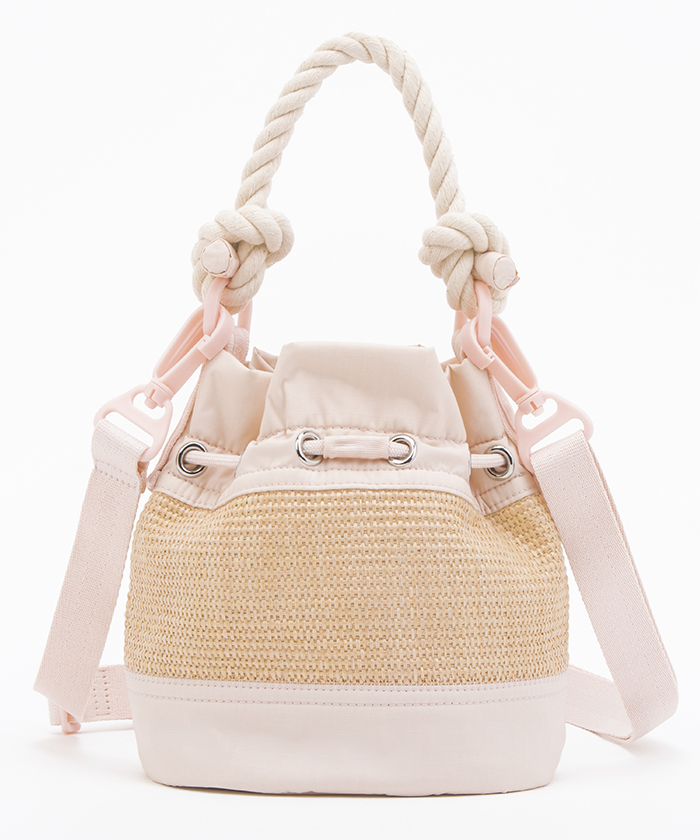 RAFFIA MINI BUCKETピーチブラッシュラフィア（ミニバッグ