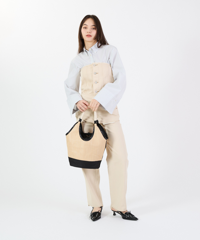 LG DIAMOND TOTEブラックラフィア（トートバッグ）｜LeSportsac