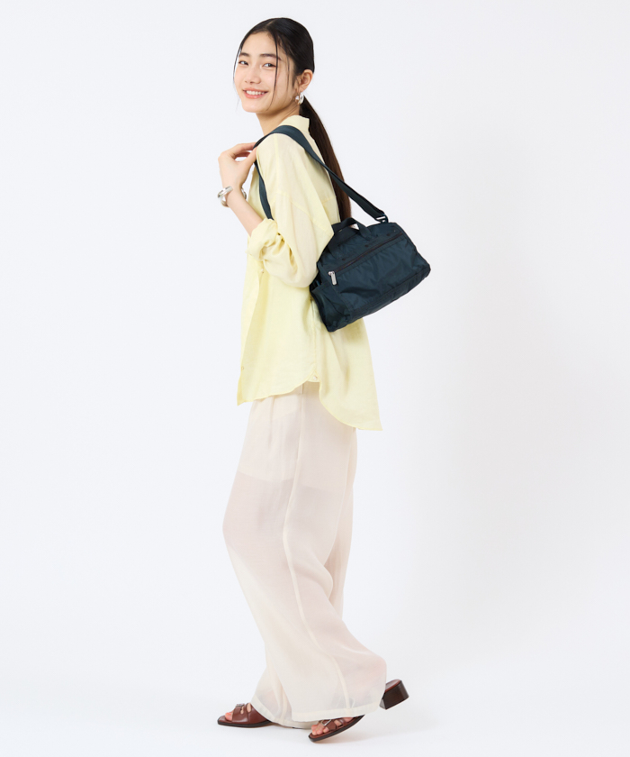 ■LeSportsac■MINI DUFFEL CROSSBODYミッドナイトグリーン MINI DUFFEL CROSSBODYミッドナイトグリーン(ハンドバッグ