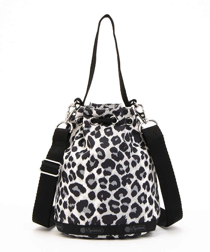 DRAWSTRING BUCKET XBODYニュートラルレオパード（ミニバッグ