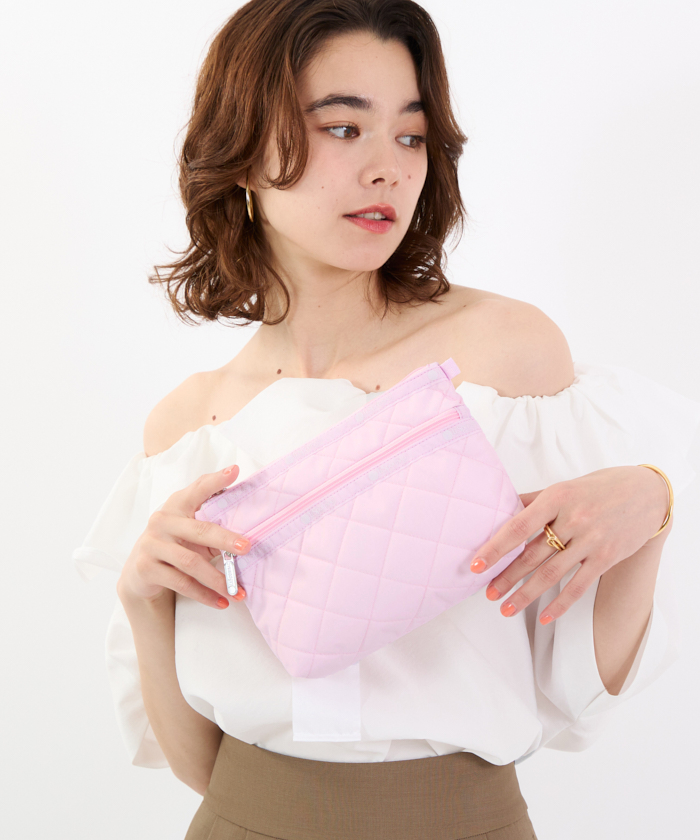 PERFECT COSME POUCH2ピンクピーコックキルト（ポーチ