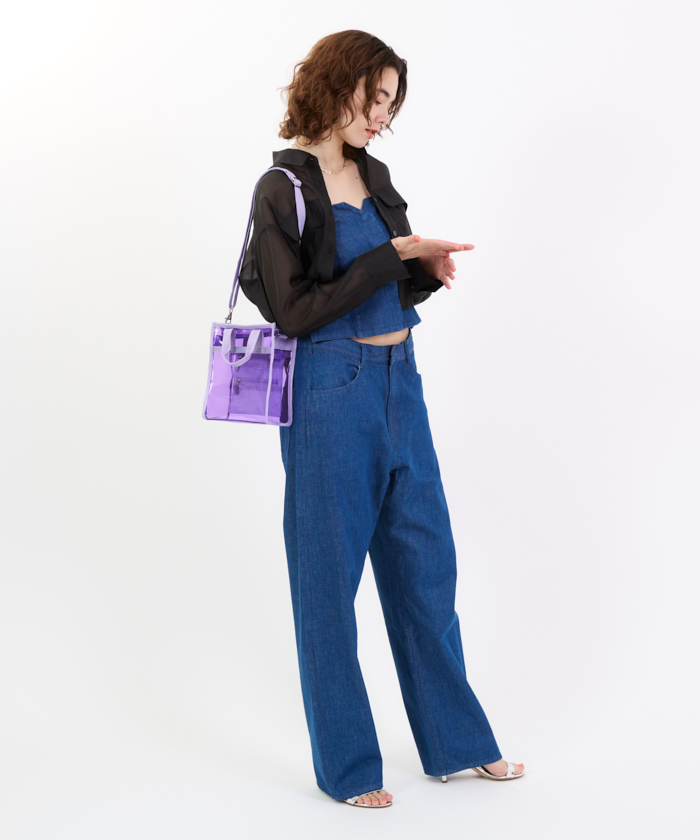 CLEAR MINI N/S TOTE クリア/ブラック　LeSportsac CLEAR MINI N/S TOTEクリアオニキス（トートバッグ