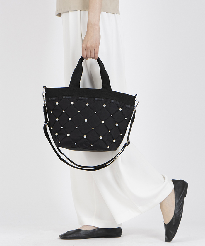 BUCKET TOTE W PEARLS2ミッドナイトパール（トートバッグ