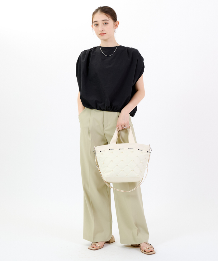 BUCKET TOTE W PEARLS2ブラックパール（トートバッグ