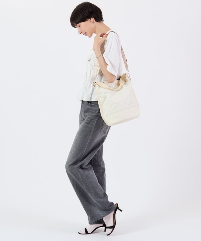CONVERTIBLE BUCKET BAGメレンゲドーンキルト（クロスボディ