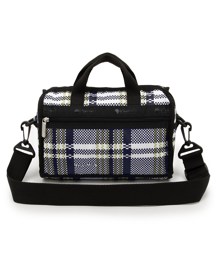 ■LeSportsac■MINI DUFFEL CROSSBODY ピクセル チェック柄 MINI DUFFEL CROSSBODYピクセルスクランブルチェック