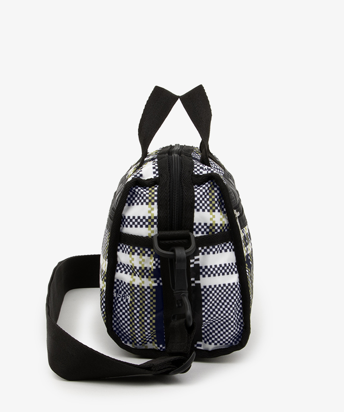 ■LeSportsac■MINI DUFFEL CROSSBODY ピクセル チェック柄 MINI DUFFEL CROSSBODYピクセルスクランブルチェック