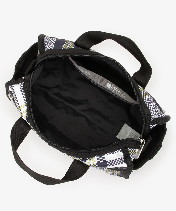 ■LeSportsac■MINI DUFFEL CROSSBODY ピクセル チェック柄 MINI DUFFEL CROSSBODYピクセルスクランブルチェック