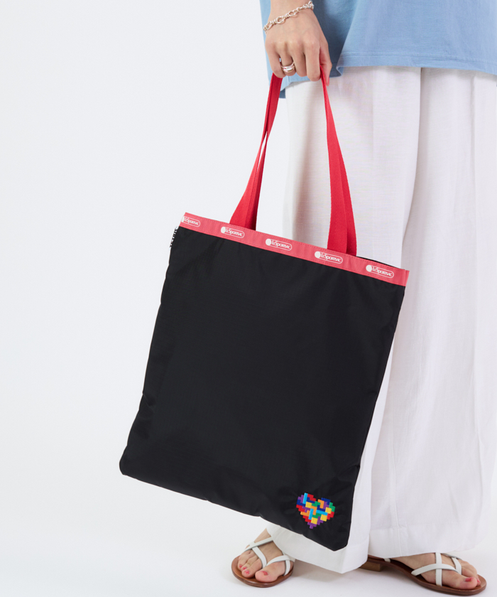 LARGE EMERALD TOTEテトリスハートエンブロイダリートート