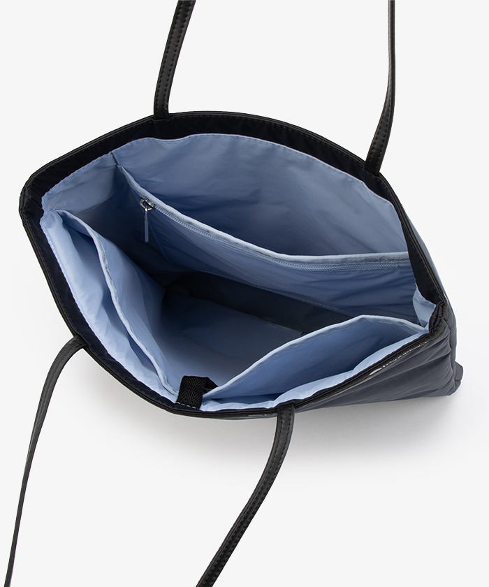 ■LeSportsac■レスポートサック LARGEスリム縦型トートバッグ LARGE EMERALD TOTEマリンロゴボーダー（トートバッグ