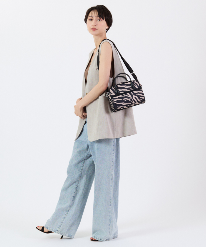 ブラックピンクセット SQUARE TH CROSSBODYアップタウンラフィアゼブラ/ブラック