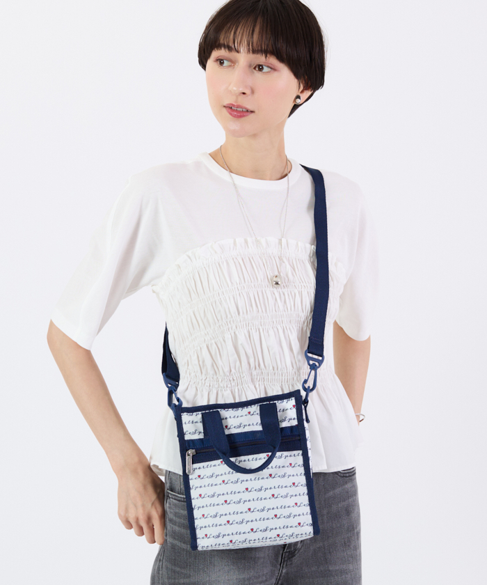 MINI N/S TOTEマリンロゴボーダー（トートバッグ）｜LeSportsac