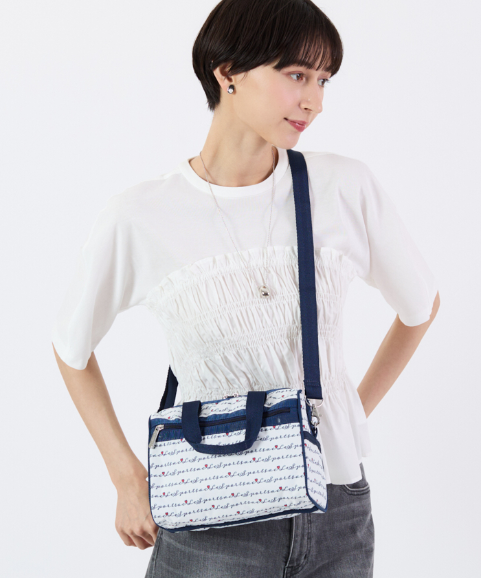 ■LeSportsac■EVERYDAY SM SATCHELマリンロゴボーダー EVERYDAY SM SATCHELマリンロゴボーダー（ハンドバッグ