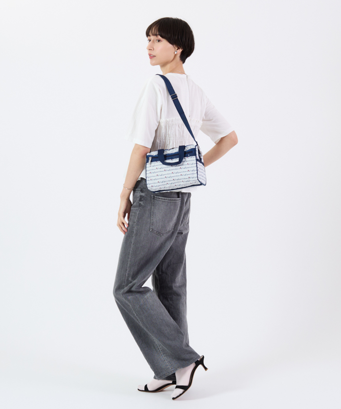 ■LeSportsac■EVERYDAY SM SATCHELマリンロゴボーダー EVERYDAY SM SATCHELマリンロゴボーダー（ハンドバッグ