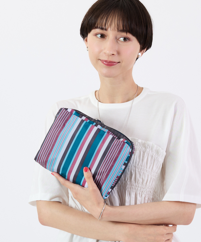 EXTRA LARGE RECTANGULAR COSMETICファンシーストライプ（ポーチ