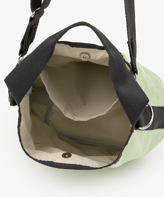 CONVERTIBLE BUCKET BAGフロスティグリーン/サンダー（クロス