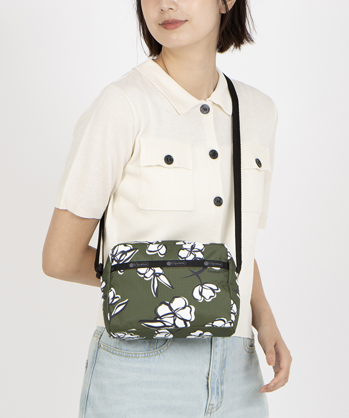 DANIELLA CROSSBODYオリーブフローラルシルエット（ミニバッグ