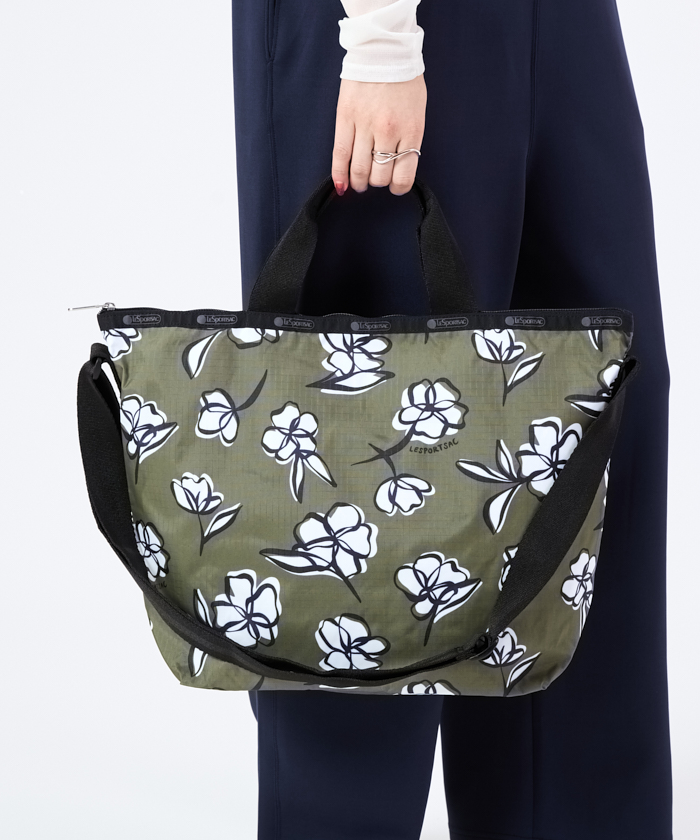 国内直営*LeSportsac*DELUXE EASY CARRYTOTE 大きめトートバッグ DELUXE EASY CARRY TOTE/リサイクルドブラックJP / LeSportsac