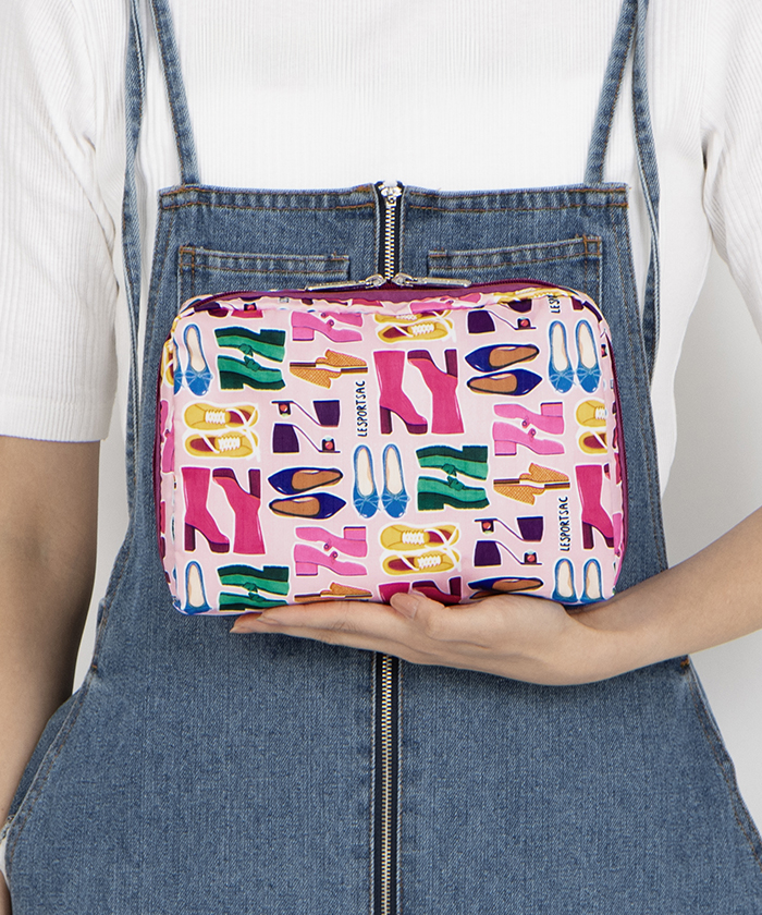 ■LeSportsac■RECTANGULAR COSMETICカモハウンズトゥース PEANUTS×LeSportsac EXTRA LARGE RECTANGULAR COSMETIC
