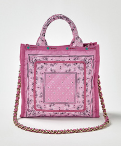 レスポートサック SM CHAIN QUILT TOTE バンダナフラミンゴ-