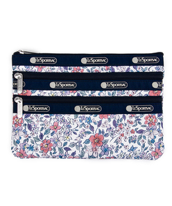 3－ZIP COSMETICタペストリーフラワー（ポーチ）｜LeSportsac