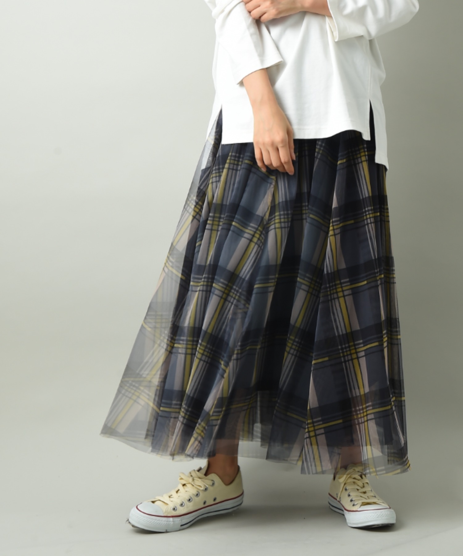チェック柄チュールスカート Interplanet インタープラネット 公式 オリゾンティ オンラインストア チェック柄チュールスカート Interplanet インタープラネット 公式 オリゾンティ オンラインストア