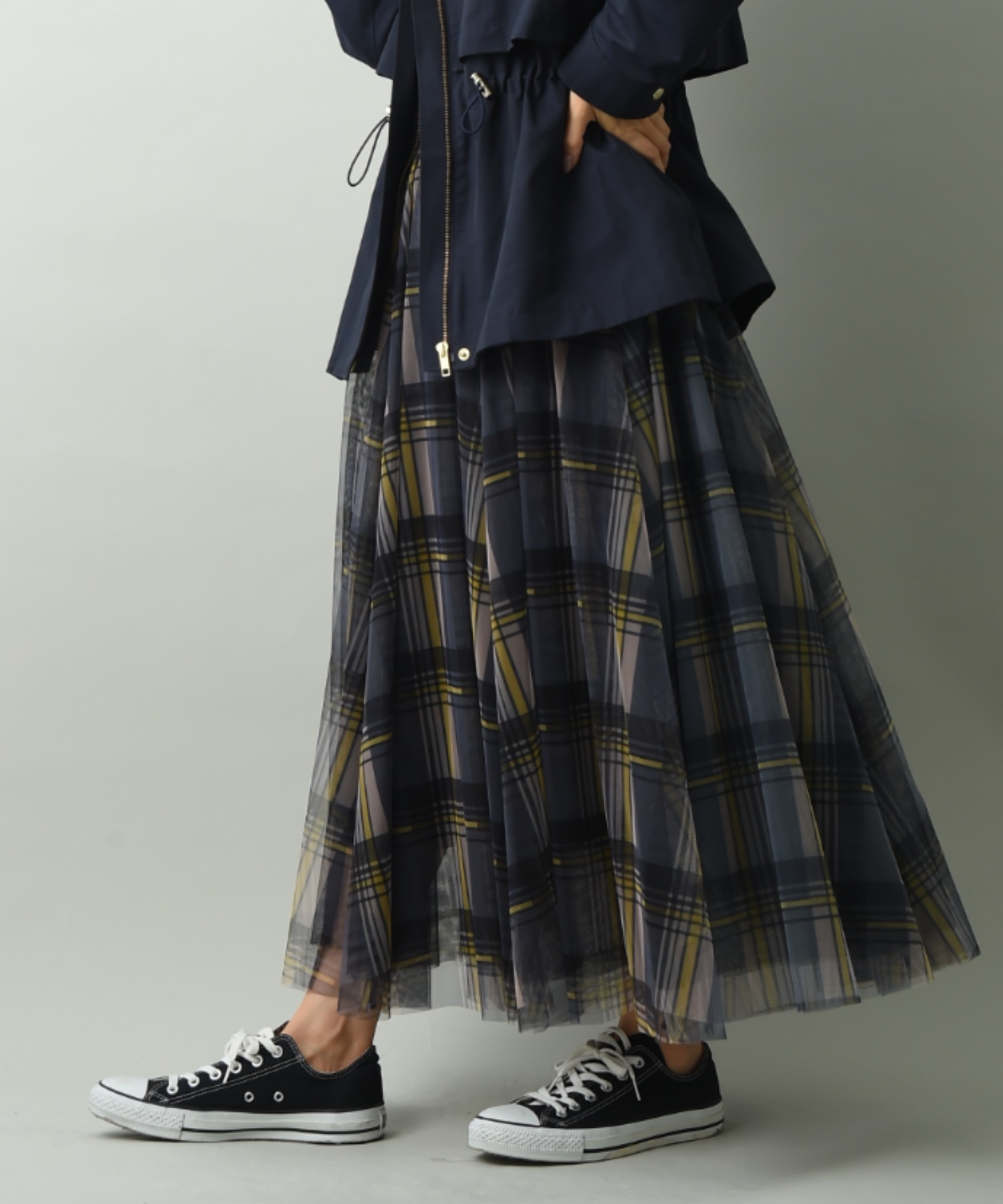 チェック柄チュールスカート Interplanet インタープラネット 公式 オリゾンティ オンラインストア チェック柄チュールスカート Interplanet インタープラネット 公式 オリゾンティ オンラインストア