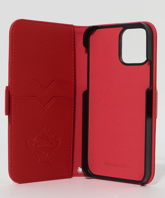 （RED）"シュリンク"PU Leather Book Type Case(iPhone 12/12 Pro) -｜スマホアクセサリー｜オロビ
