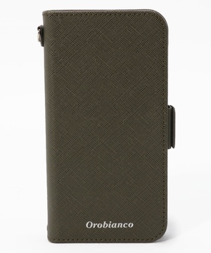 Orobianco スマホアクセサリー KHAKI サフィアーノ調" PU Leather Book Type Case（iPhone 11 Pro）