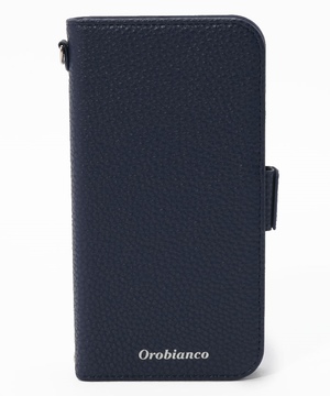 Orobianco スマホアクセサリー NAVY シュリンク" PU Leather Book Type Case(iPhone 11)